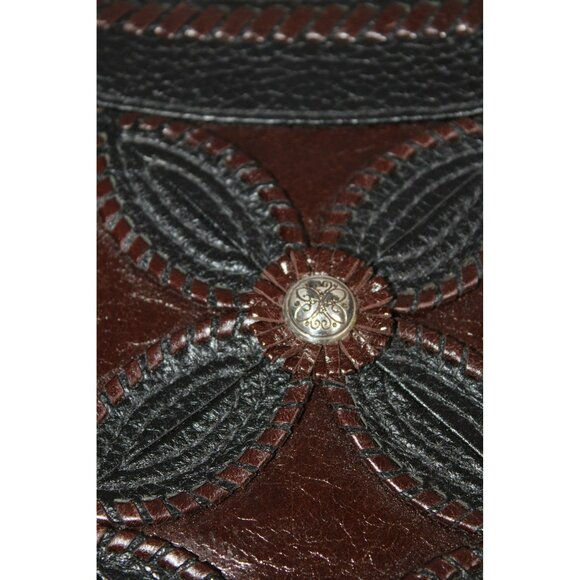 Brighton Black Leather Shoulder Purse w/Cheetah Print Inside - Picture 5 of 7